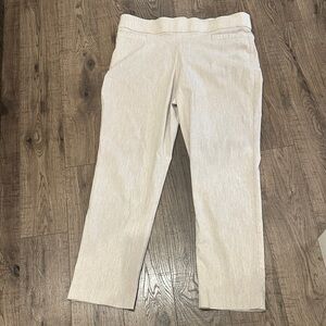 Kim Rogers Neutral Heathered Oatmeal Beige Petite Pants Size 14 P